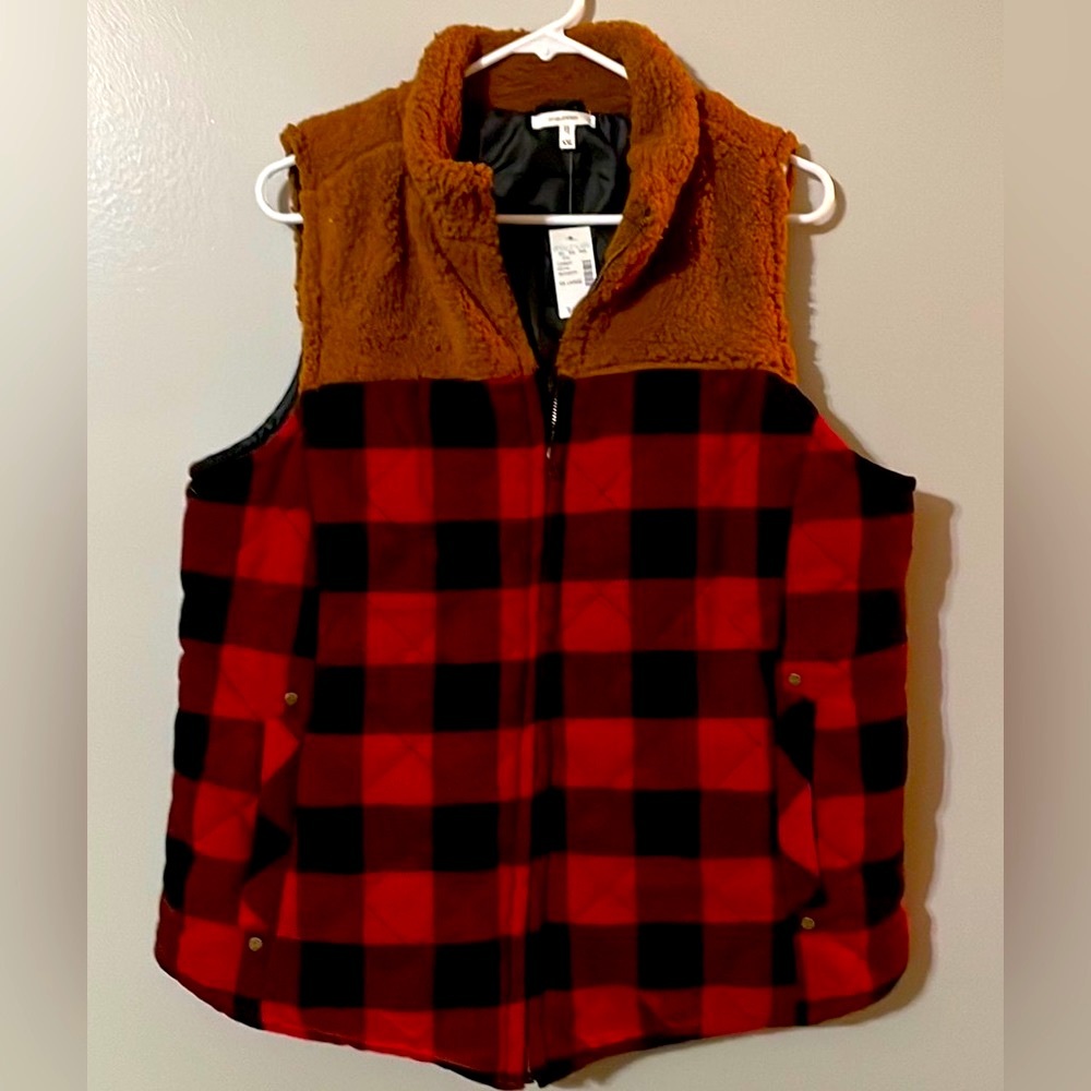 NWT Maurices Sherpa Flannel Vest